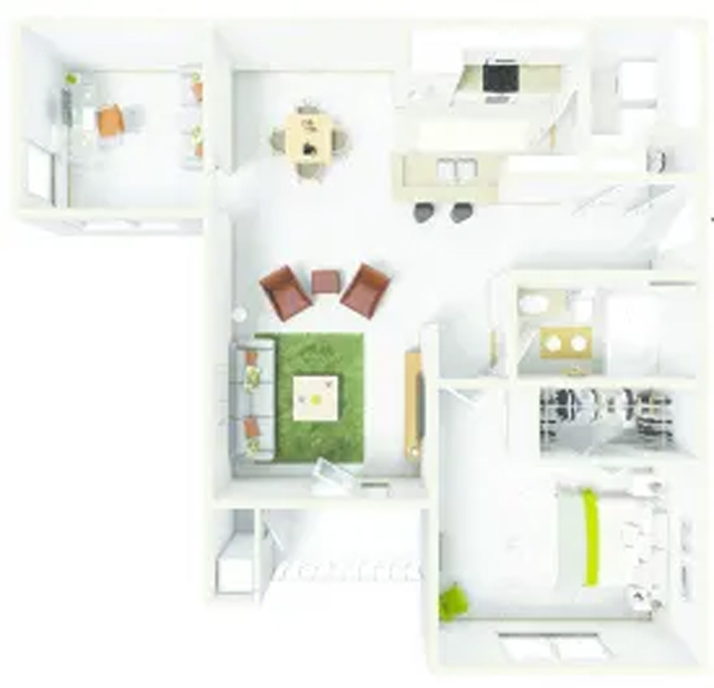 A1 with Den floor plan